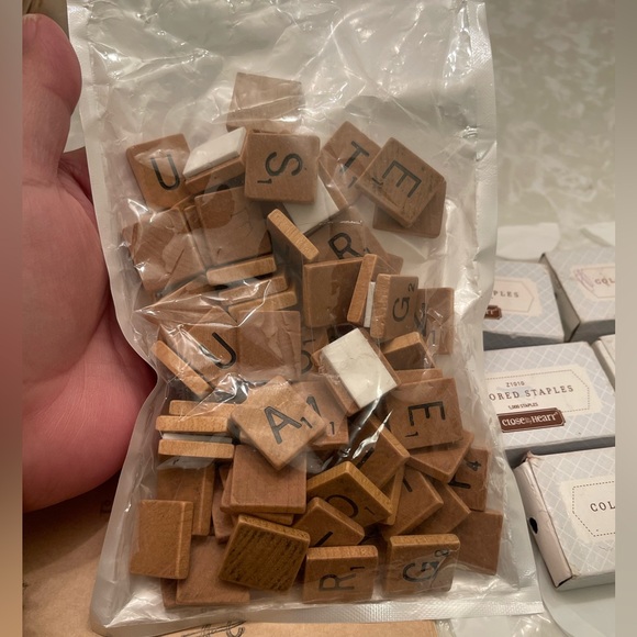 LOT of Craft Supplies colored staples, paperbag,party bag, sticker letter square - Picture 12 of 14